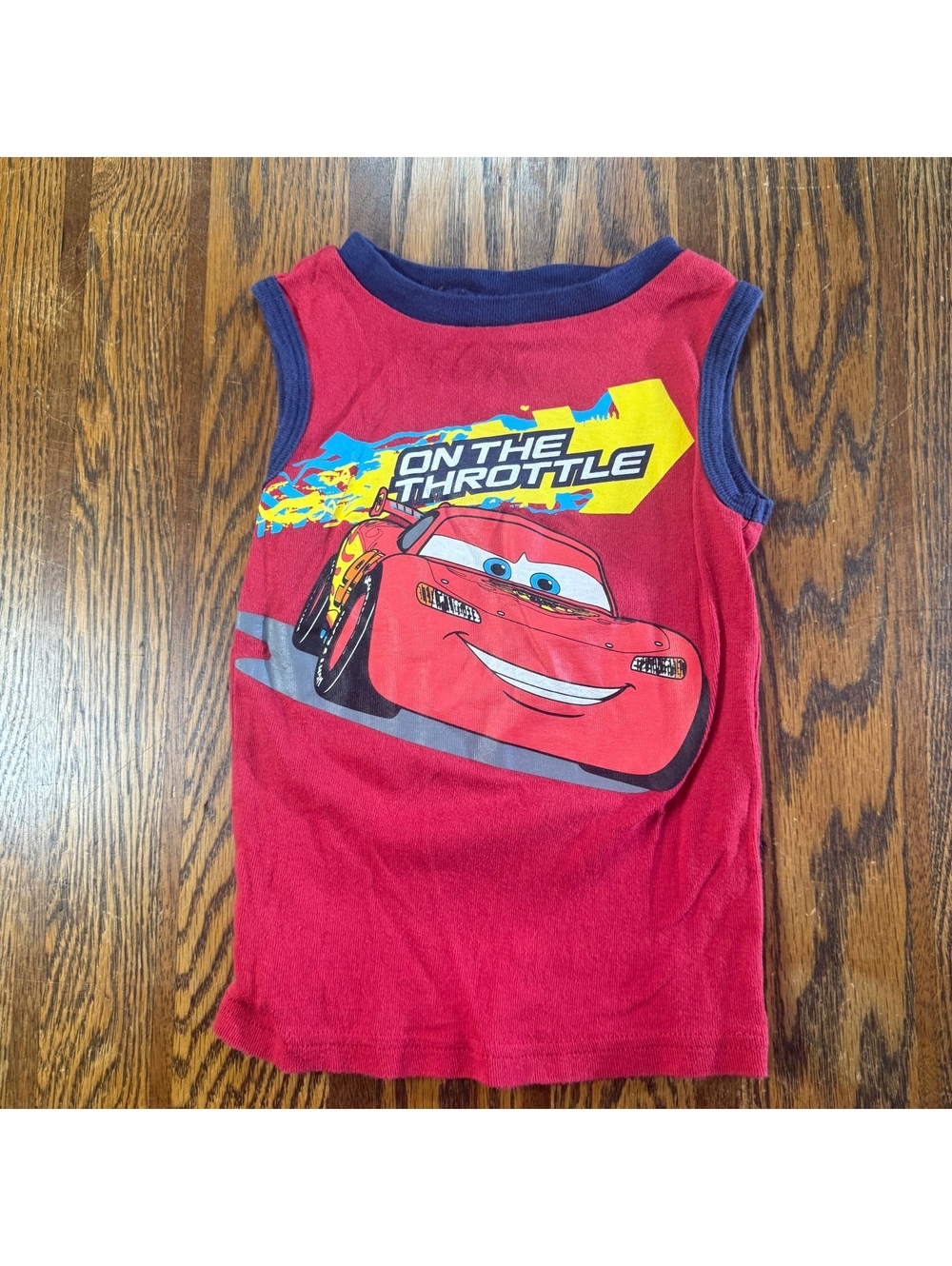 Disney Cars Lightning McQueen Red Tank Top Sleeveless Shirt Boys Toddler Size 4T
